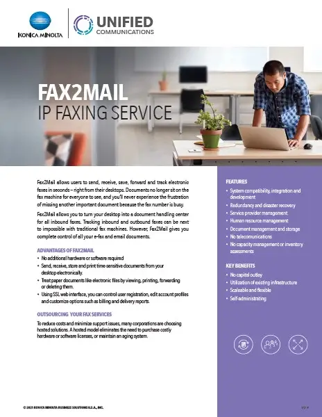 Unified Communications, FAX2MAIL, IP Faxing, Service, Konica Minolta, Integrated Document Technologies