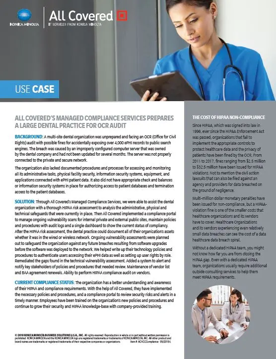 All Covered, HIPAA, Case Study, Konica-Minolta, Integrated Document Technologies