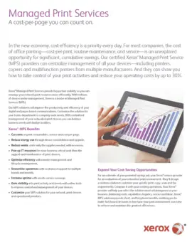 a cost per page that you can count on, MPS, Managed Print Services, Xerox, Integrated Document Technologies