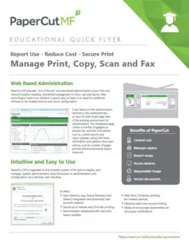 Papercut, Mf, Education Flyer, Integrated Document Technologies