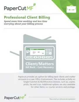 Papercut, Mf, Professional Client Billing, Integrated Document Technologies
